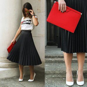 *NEW* Zara Black Pleated Midi Skirt